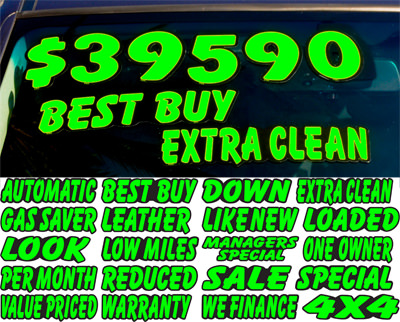 Green & Black Die Cut Slogans