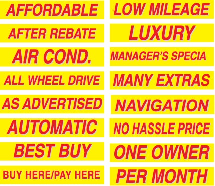 15'' Red & Yellow Windshield Slogan - Image 5