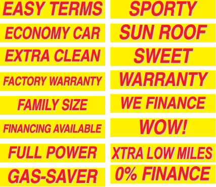 15'' Red & Yellow Windshield Slogan - Image 3