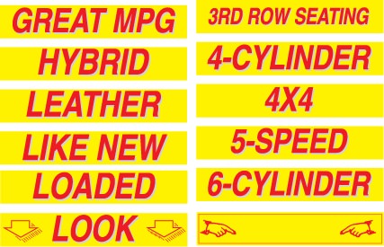 15'' Red & Yellow Windshield Slogan - Image 2