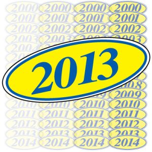 Blue & Yellow Oval Year Model
