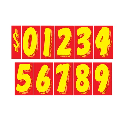 11 1/2 inch Red & Yellow GIANT Number