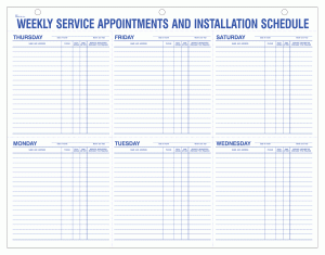 Service Appointment Schedule