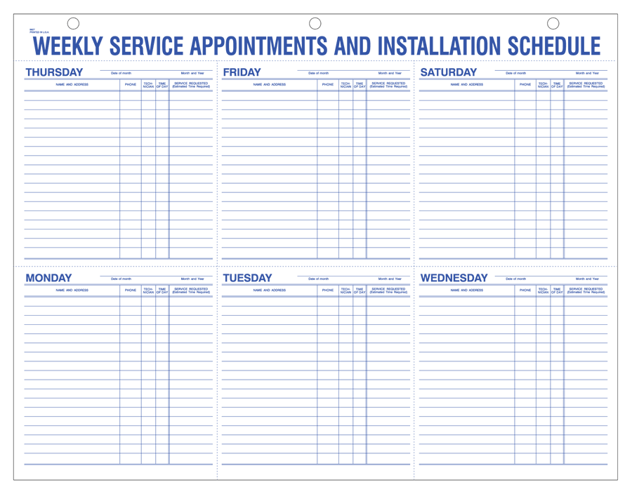 Service Appointment Schedule Auto Tech & Niles Marketing LLC