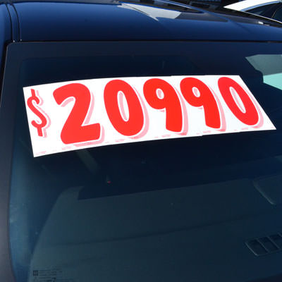 7-1/2" Red & White Windshield Numbers - Image 2