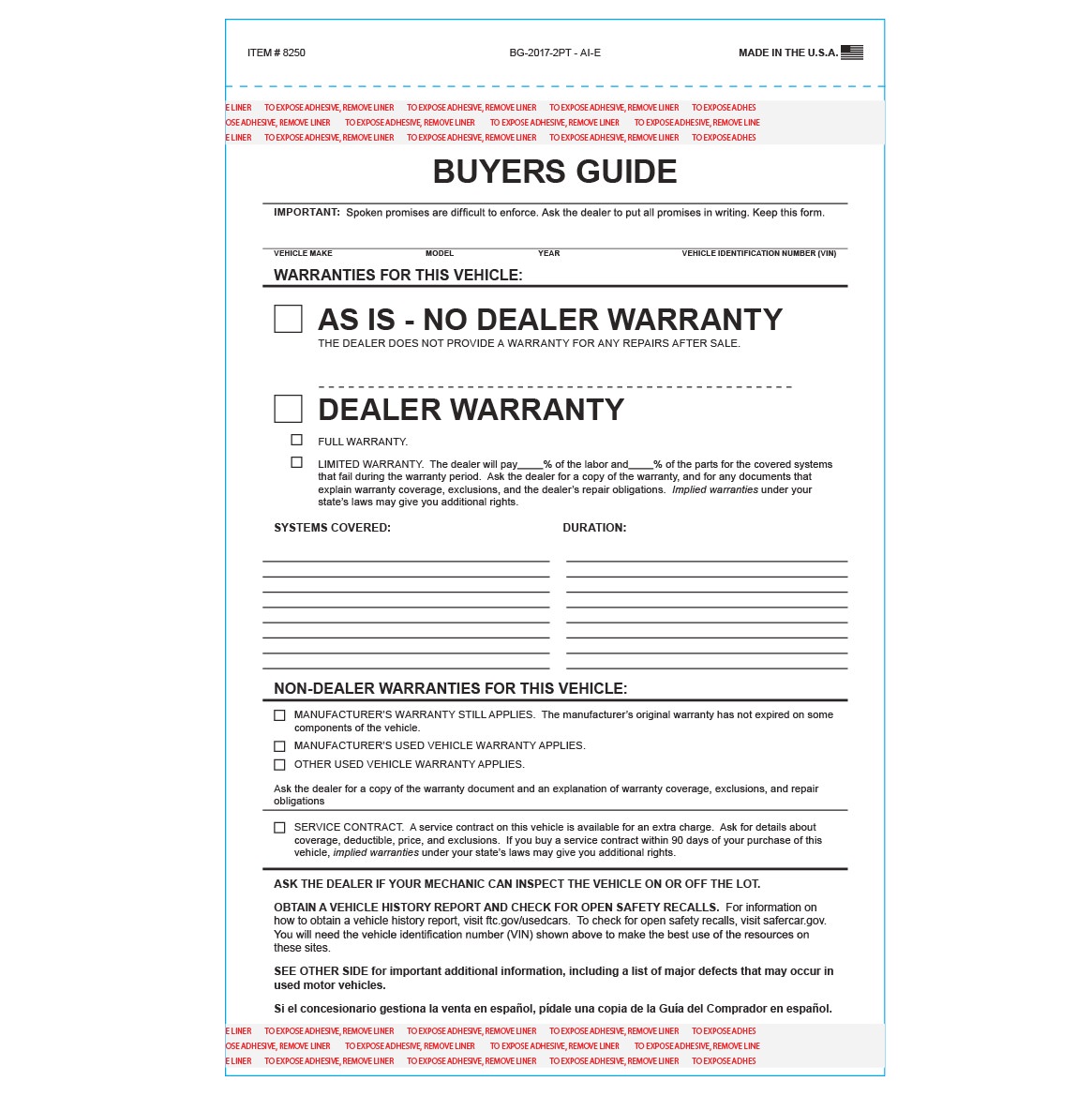 Standard 2 Part Federal Buyers Guide
