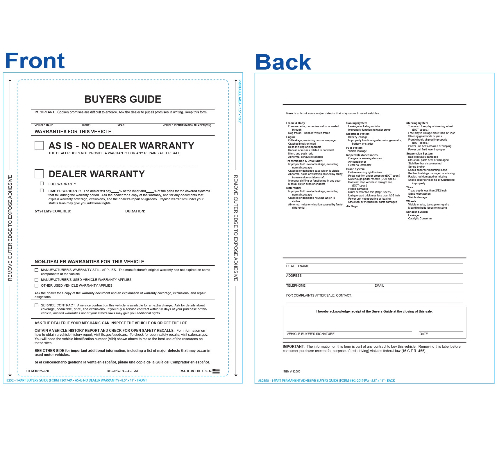 Federal Buyers Guide Laser Form - Image 2
