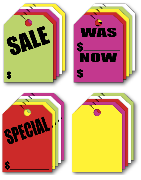 Fluorescent Mirror Hang Tags