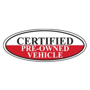 Oval Certified Windshield Sign