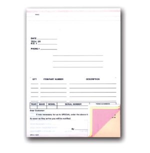 Special Parts Order Form