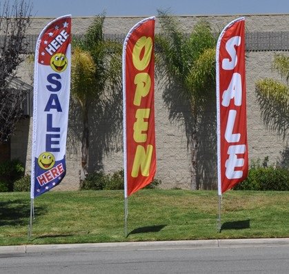 Honda Dealership Advertising Feather Banner Swooper Flag Sign with Flag Pole Kit and Ground Stake